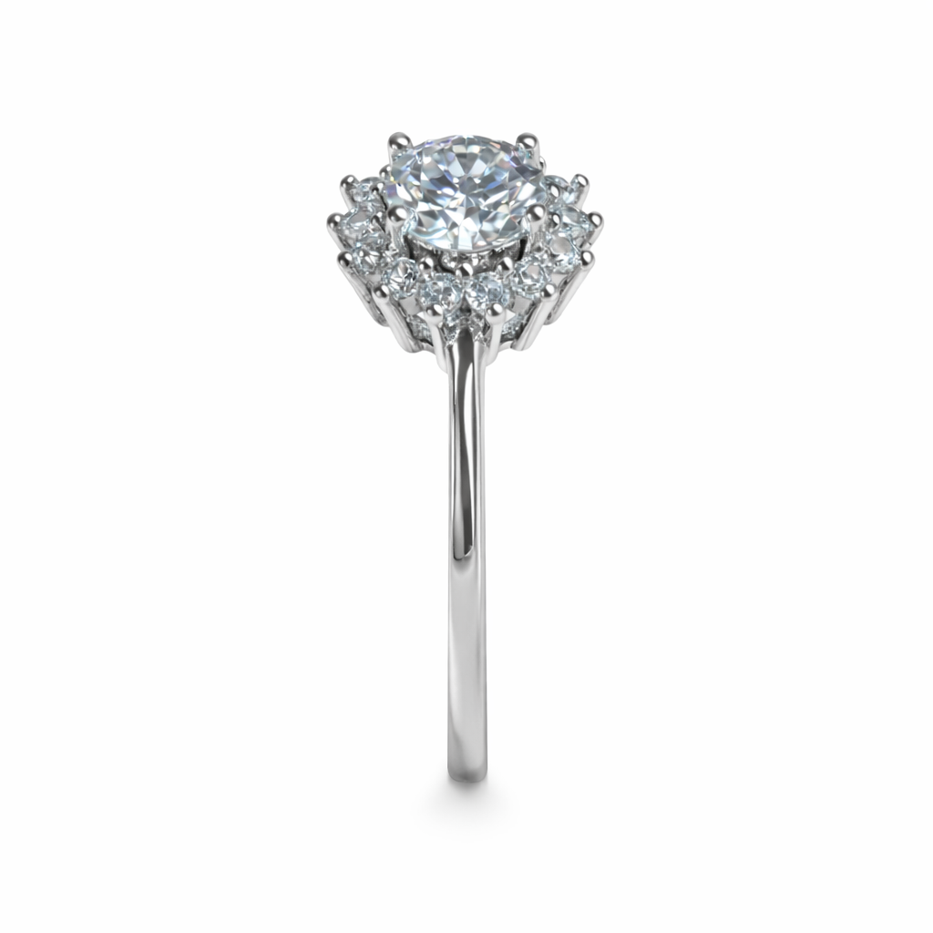 ER02 1CT Sterling Silver S925 Moissanite Diamond Earrings