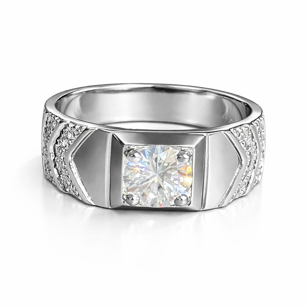 JZ30 1 CT Sterling Silver S925 Moissanite Diamond