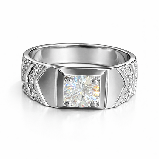 JZ30 1 CT Sterling Silver S925 Moissanite Diamond