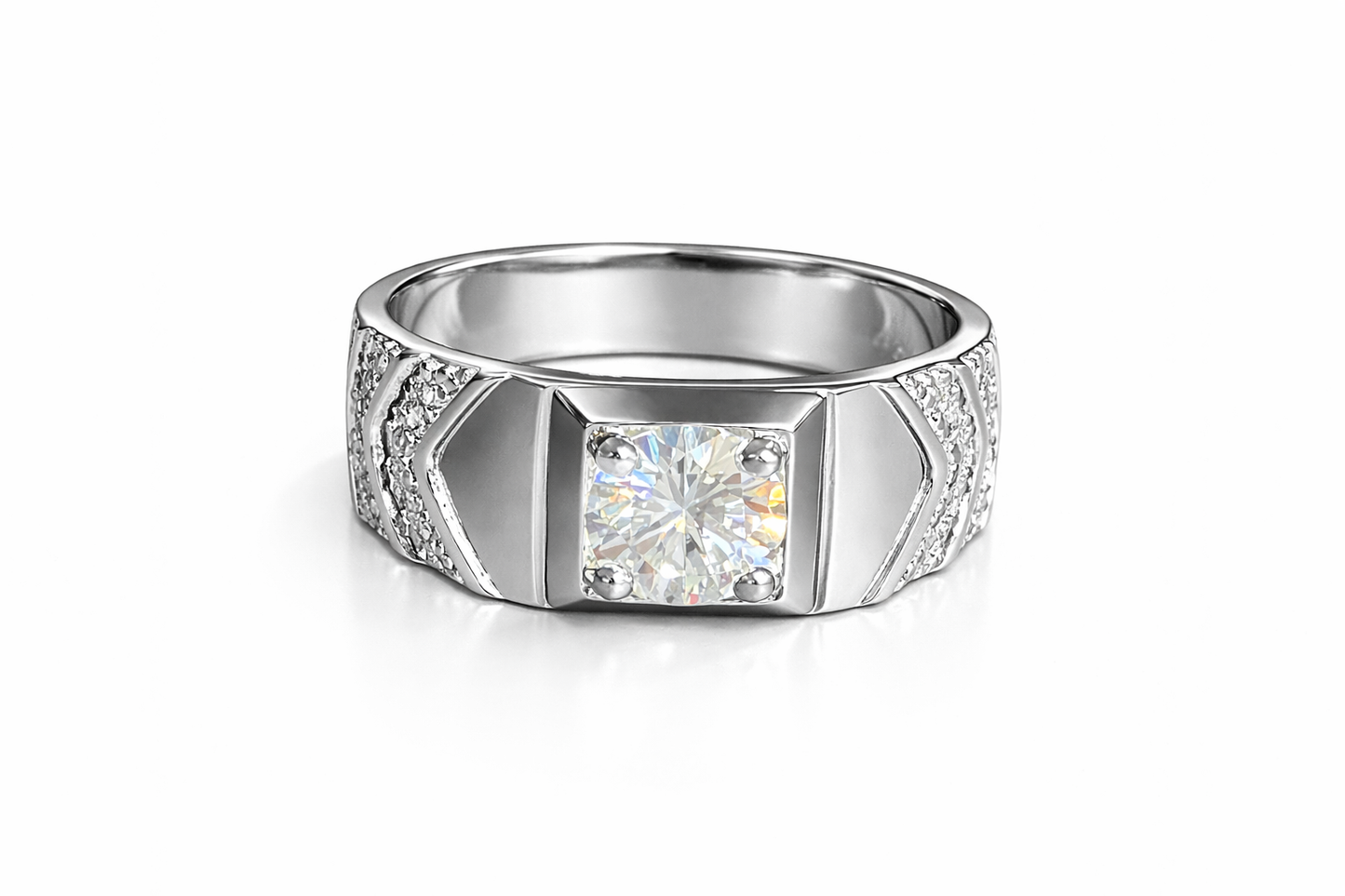 ER02 1CT Sterling Silver S925 Moissanite Diamond Earrings