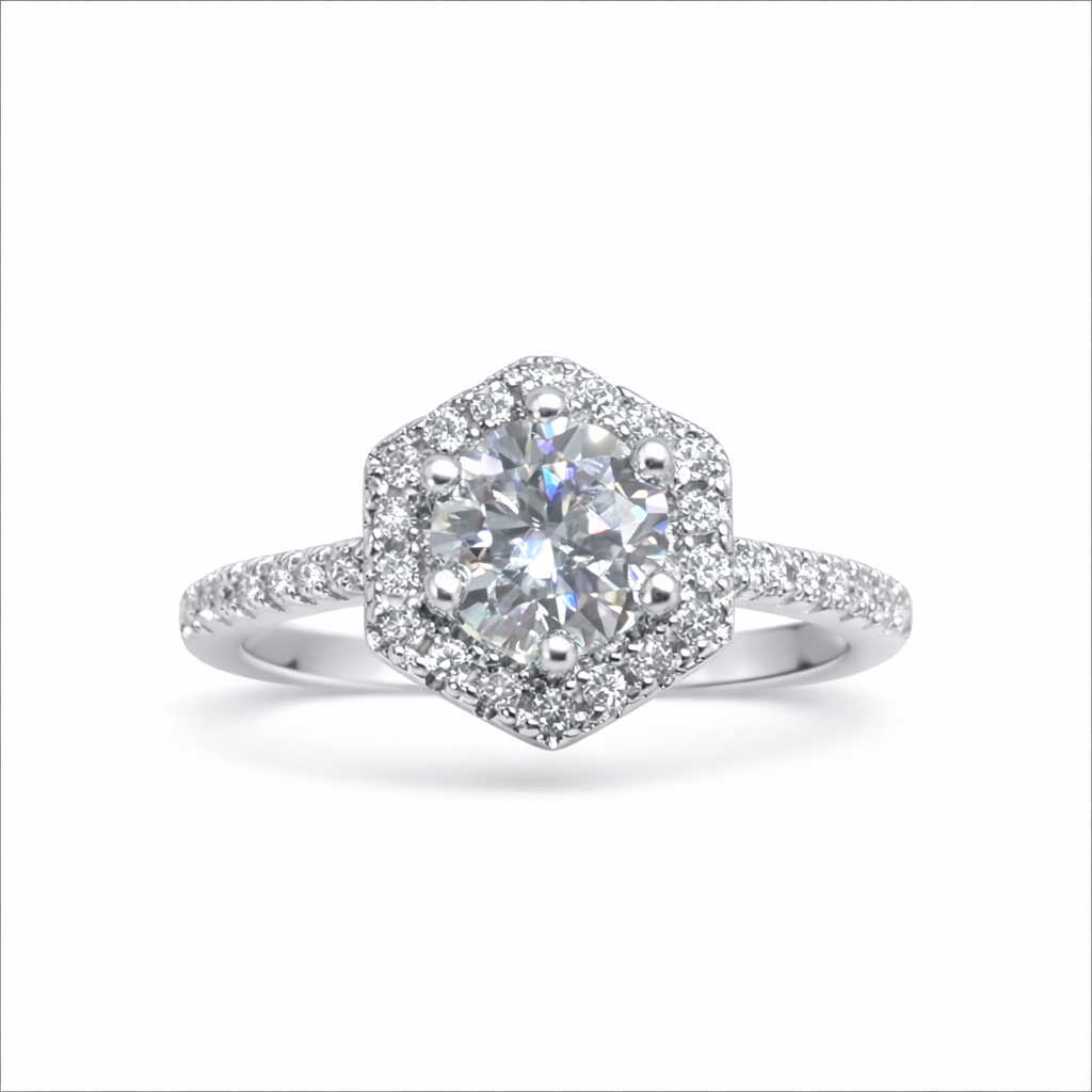 ER02 1CT Sterling Silver S925 Moissanite Diamond Earrings
