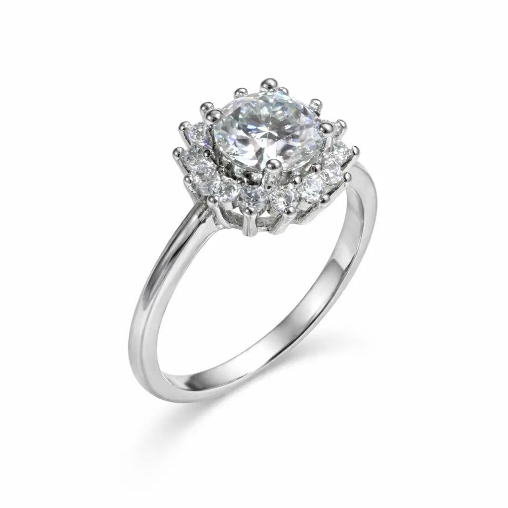 JZ21 1CT Sterling Silver S925 Moissanite Diamond 50%offamazon