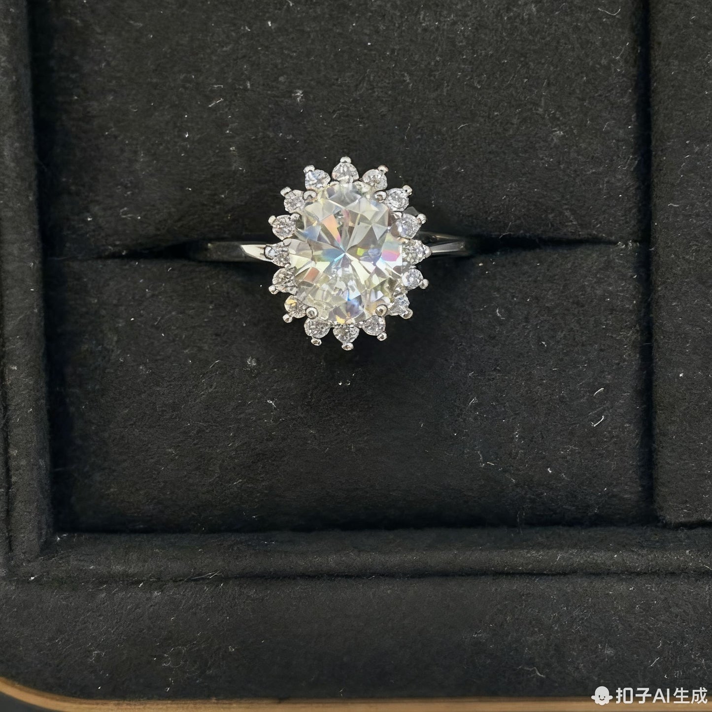 JZ55 2CT Sterling Silver S925 Moissanite Diamond