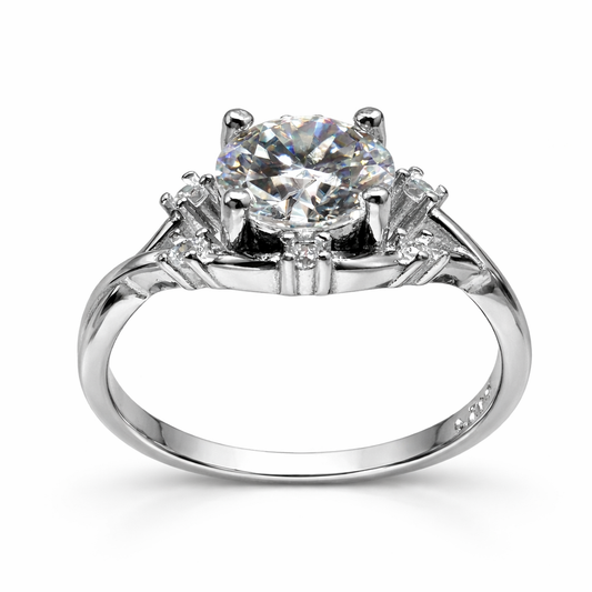 ER02 1CT Sterling Silver S925 Moissanite Diamond Earrings