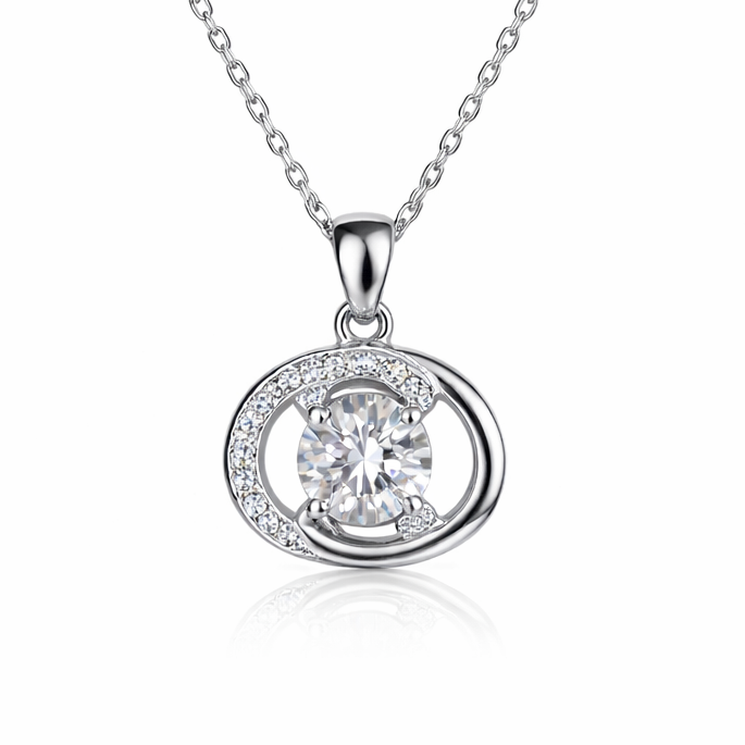 XL23 1CT Sterling Silver S925 Moissanite Diamond 50%offamazon