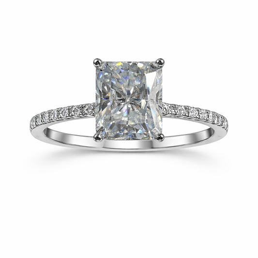ER02 1CT Sterling Silver S925 Moissanite Diamond Earrings