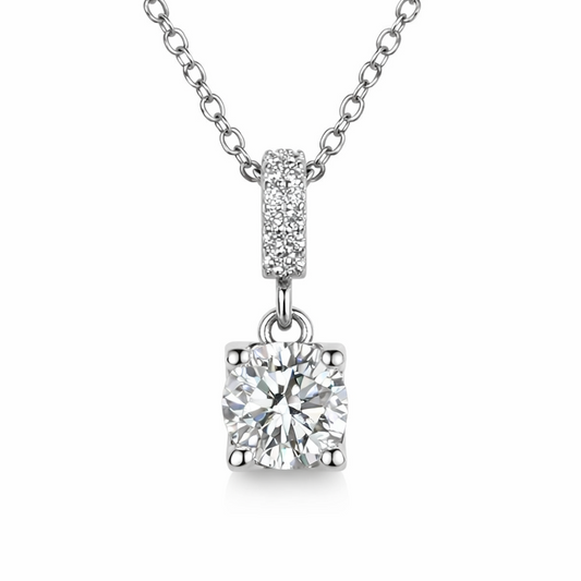 XL09 1CT Sterling Silver S925 Moissanite Diamond