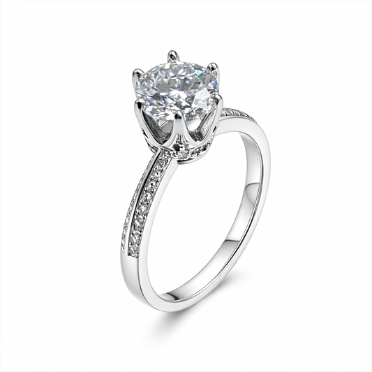 ER02 1CT Sterling Silver S925 Moissanite Diamond Earrings