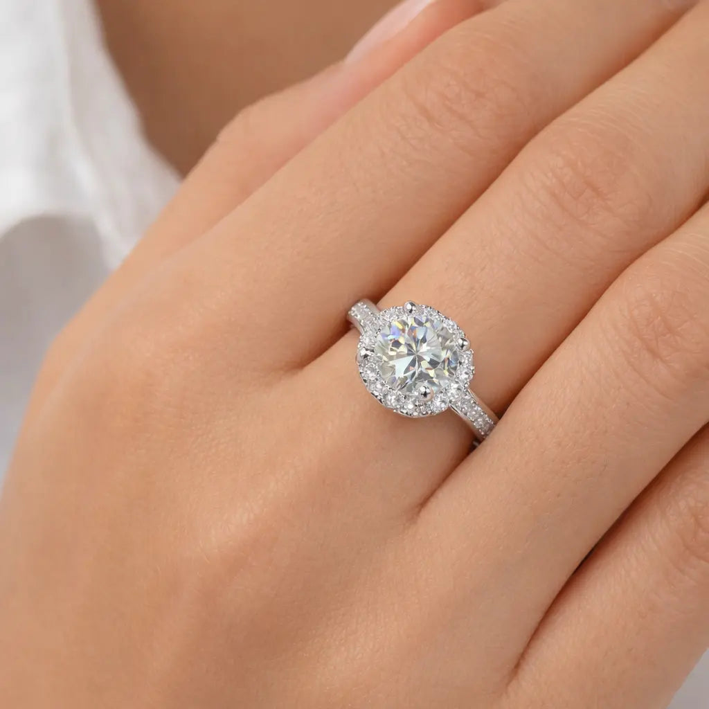 JZ24 1CT Sterling Silver S925 Moissanite Diamond 50%offamazon