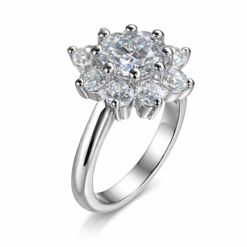 ER02 1CT Sterling Silver S925 Moissanite Diamond Earrings