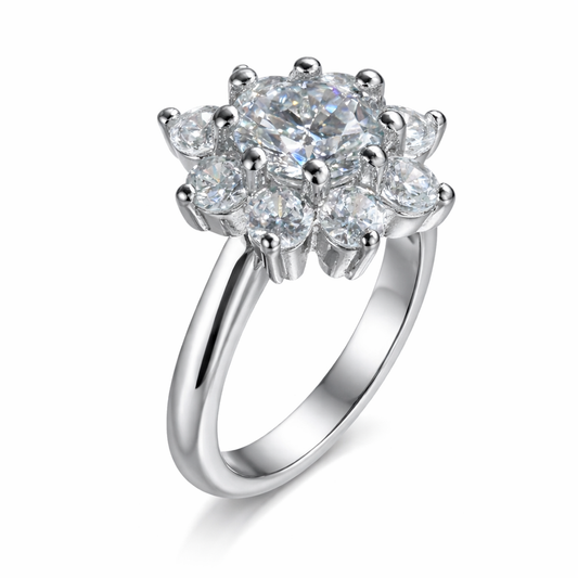 ER02 1CT Sterling Silver S925 Moissanite Diamond Earrings