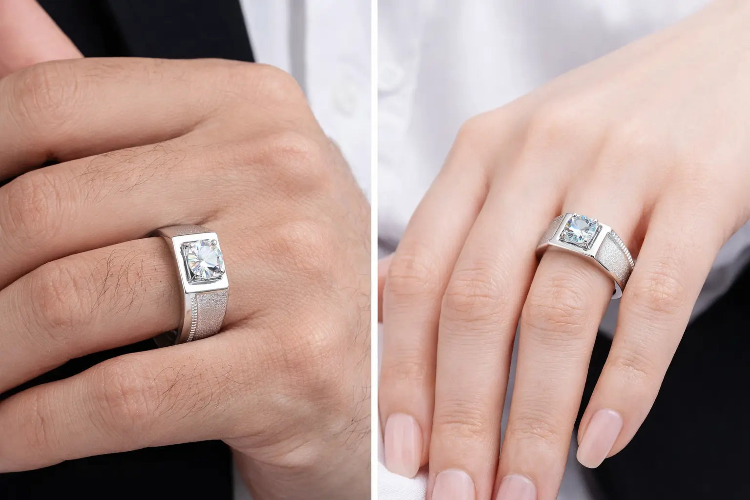 JZ54 1CT Sterling Silver S925 Moissanite Diamond 50%offamazon