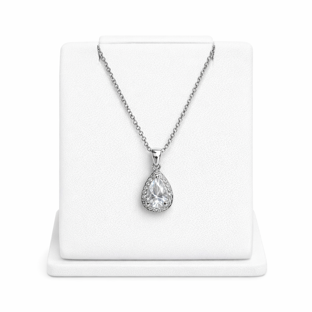 XL25 1 CT Sterling Silver S925 Moissanite Diamond Necklace