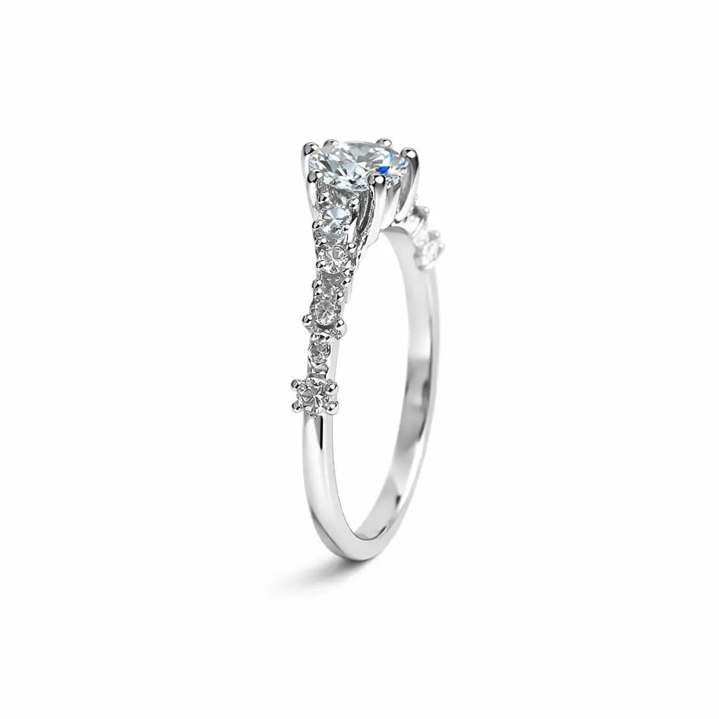 JZ70 1CT Sterling Silver S925 Moissanite Diamond 50%offamazon