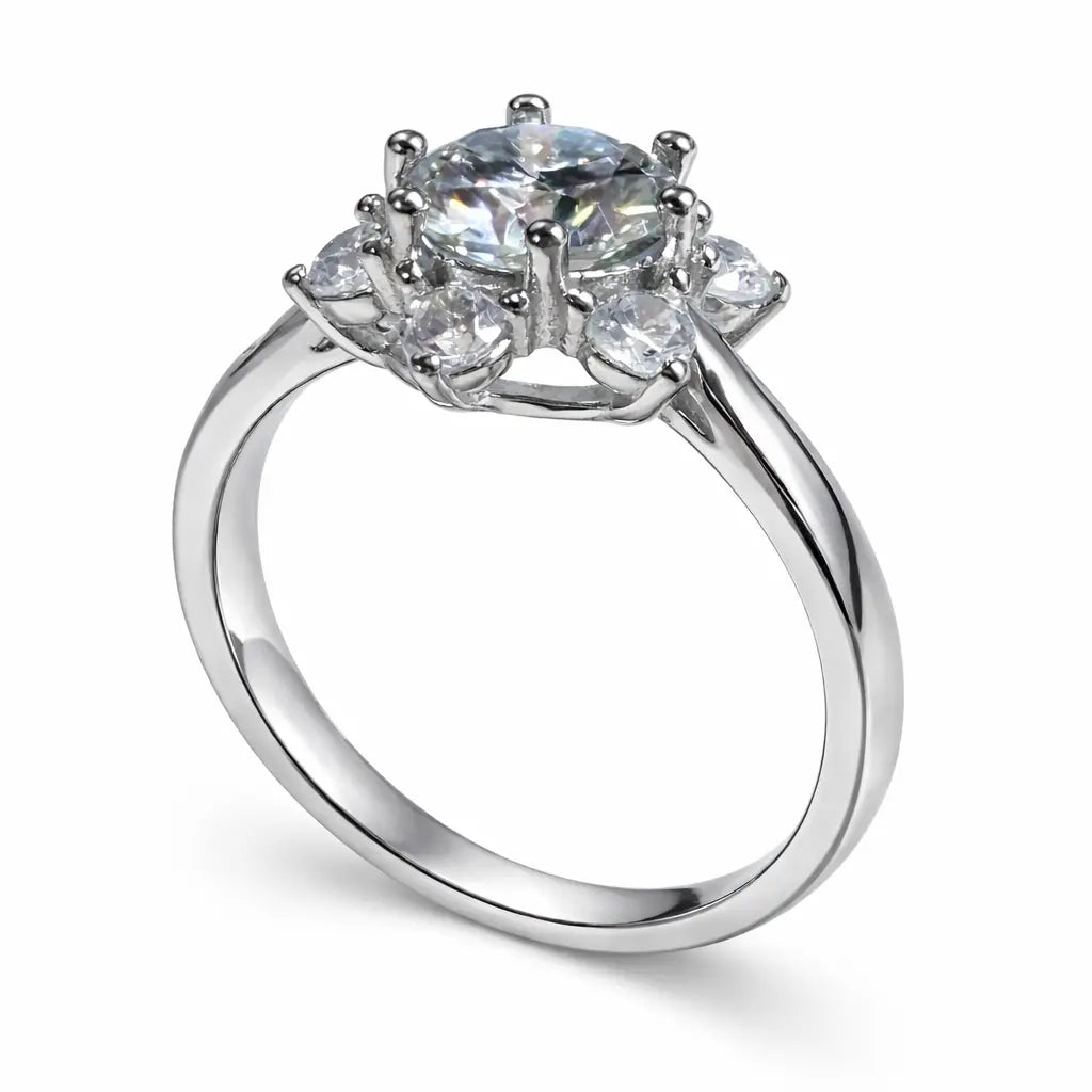 JZ33 1CT Sterling Silver S925 Moissanite Diamond 50%offamazon