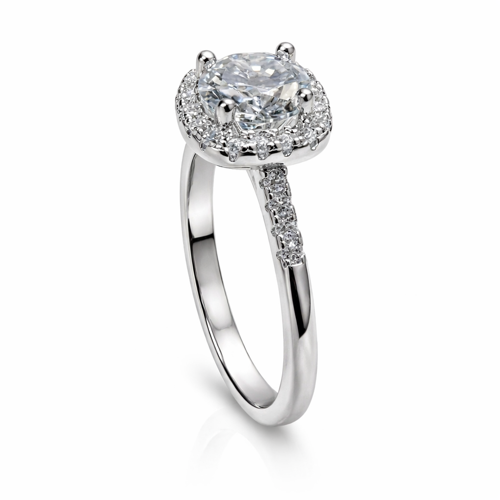 ER02 1CT Sterling Silver S925 Moissanite Diamond Earrings