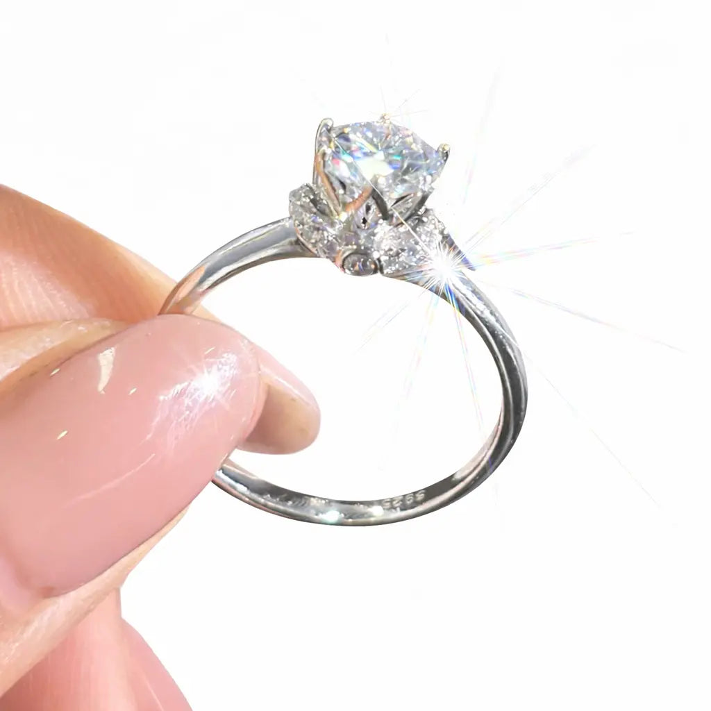 JZ60 1.5CT Sterling Silver S925 Moissanite Diamond 50%offamazon