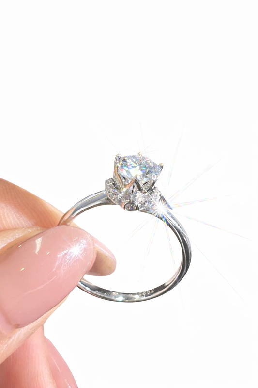ER02 1CT Sterling Silver S925 Moissanite Diamond Earrings