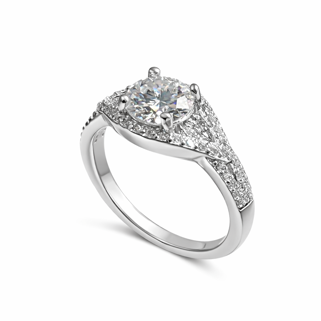 JZ25 1CT Sterling Silver S925 Moissanite Diamond