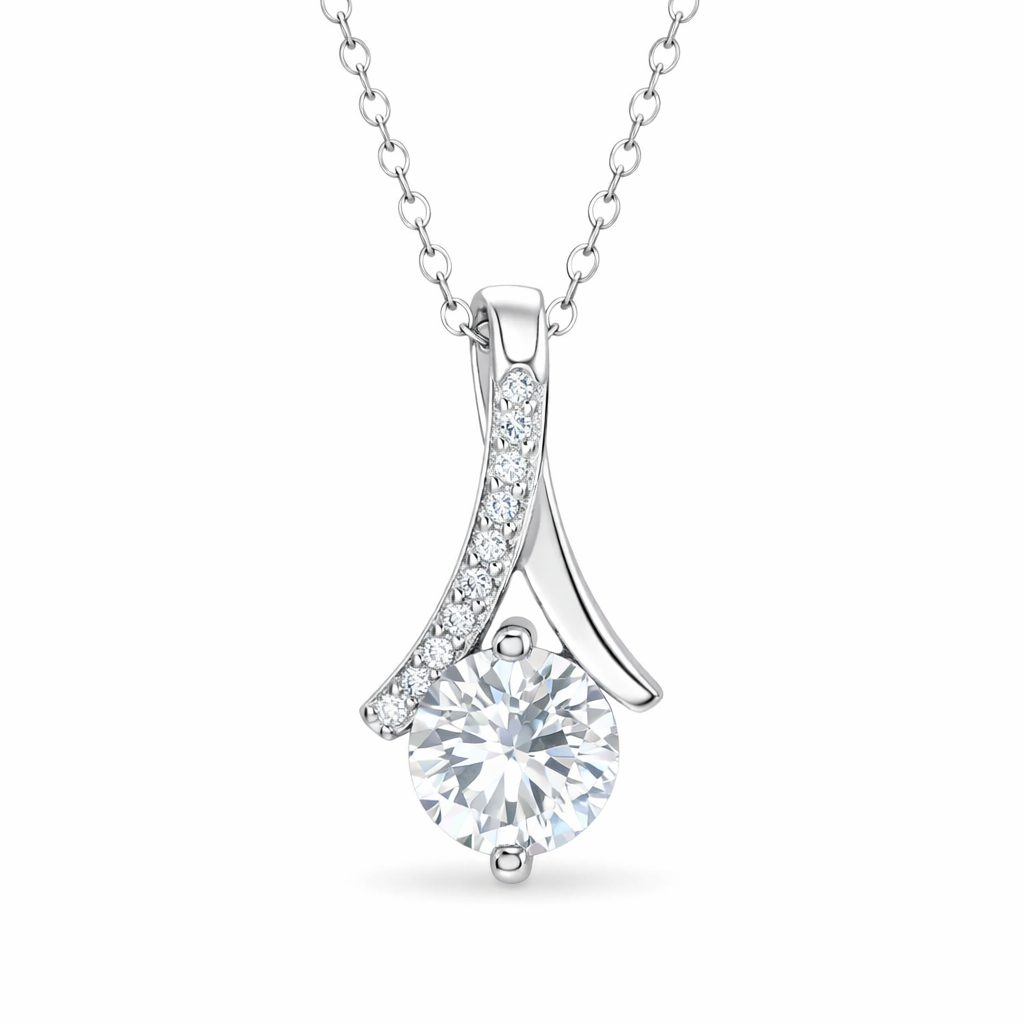 XL64 1CT Sterling Silver S925 Moissanite Diamond Necklace