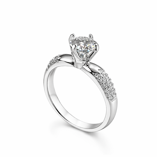 ER02 1CT Sterling Silver S925 Moissanite Diamond Earrings