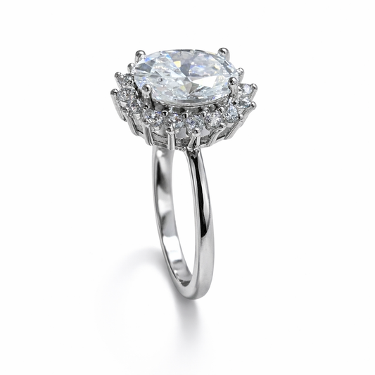 ER02 1CT Sterling Silver S925 Moissanite Diamond Earrings