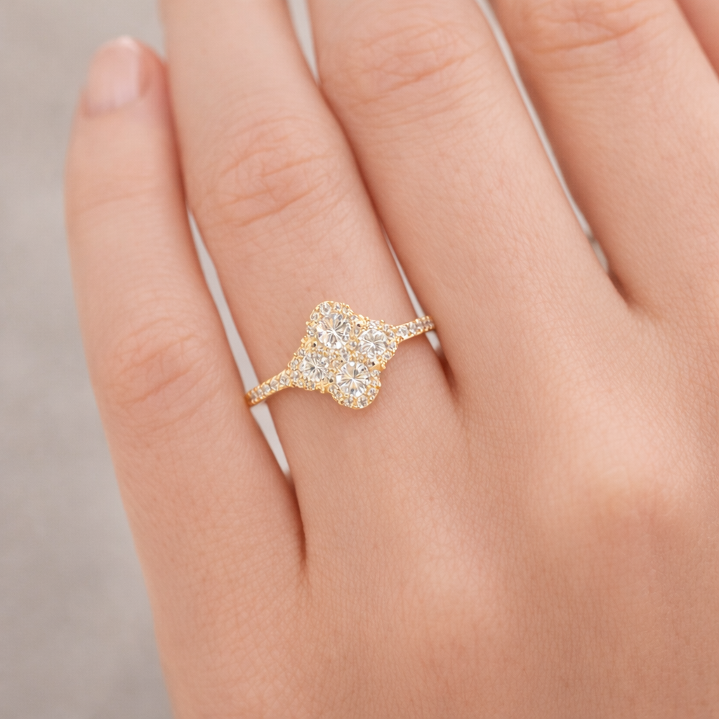 ER03 1CT Sterling Silver S925 Moissanite Diamond Rings