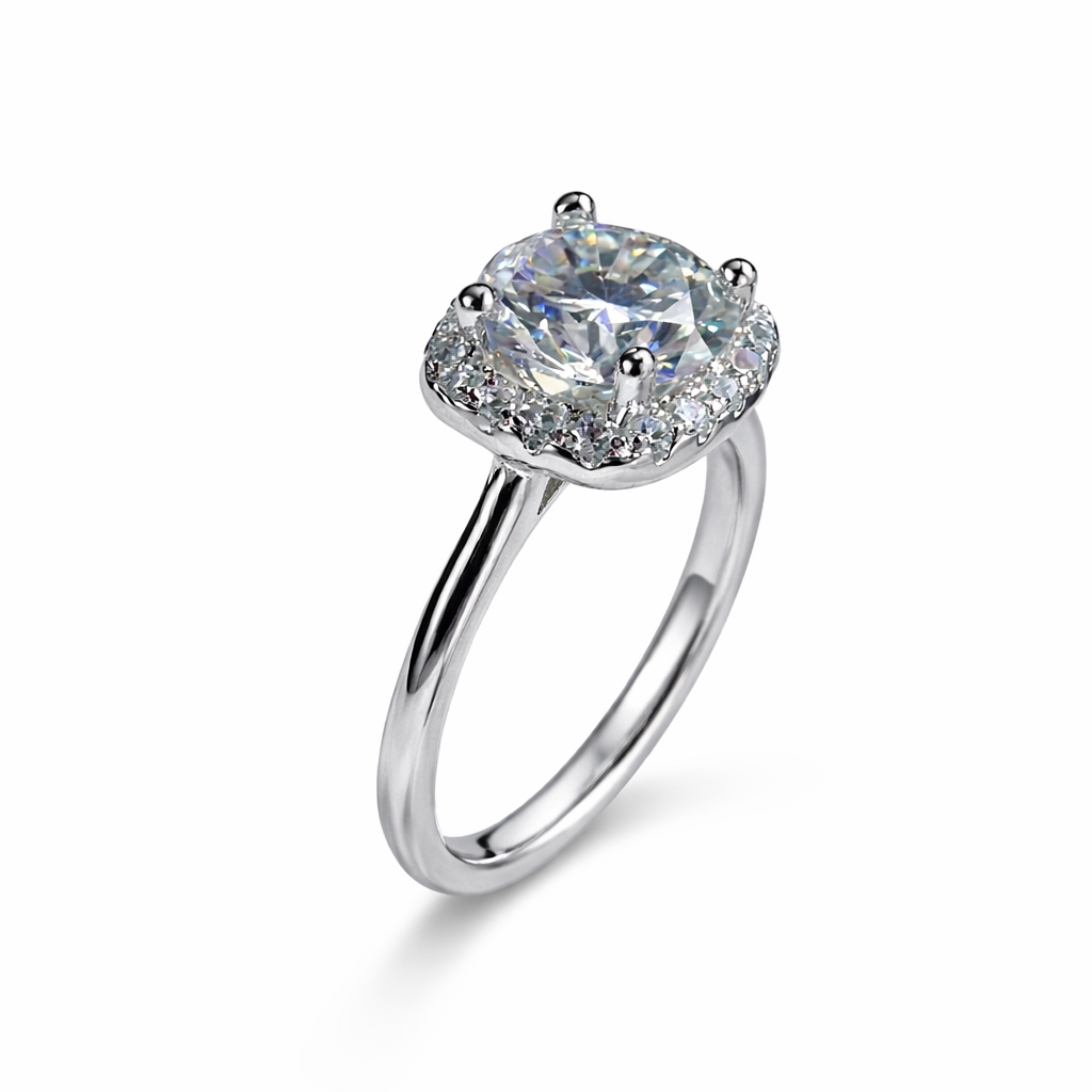 JZ61 1.5CT Sterling Silver S925 Moissanite Diamond