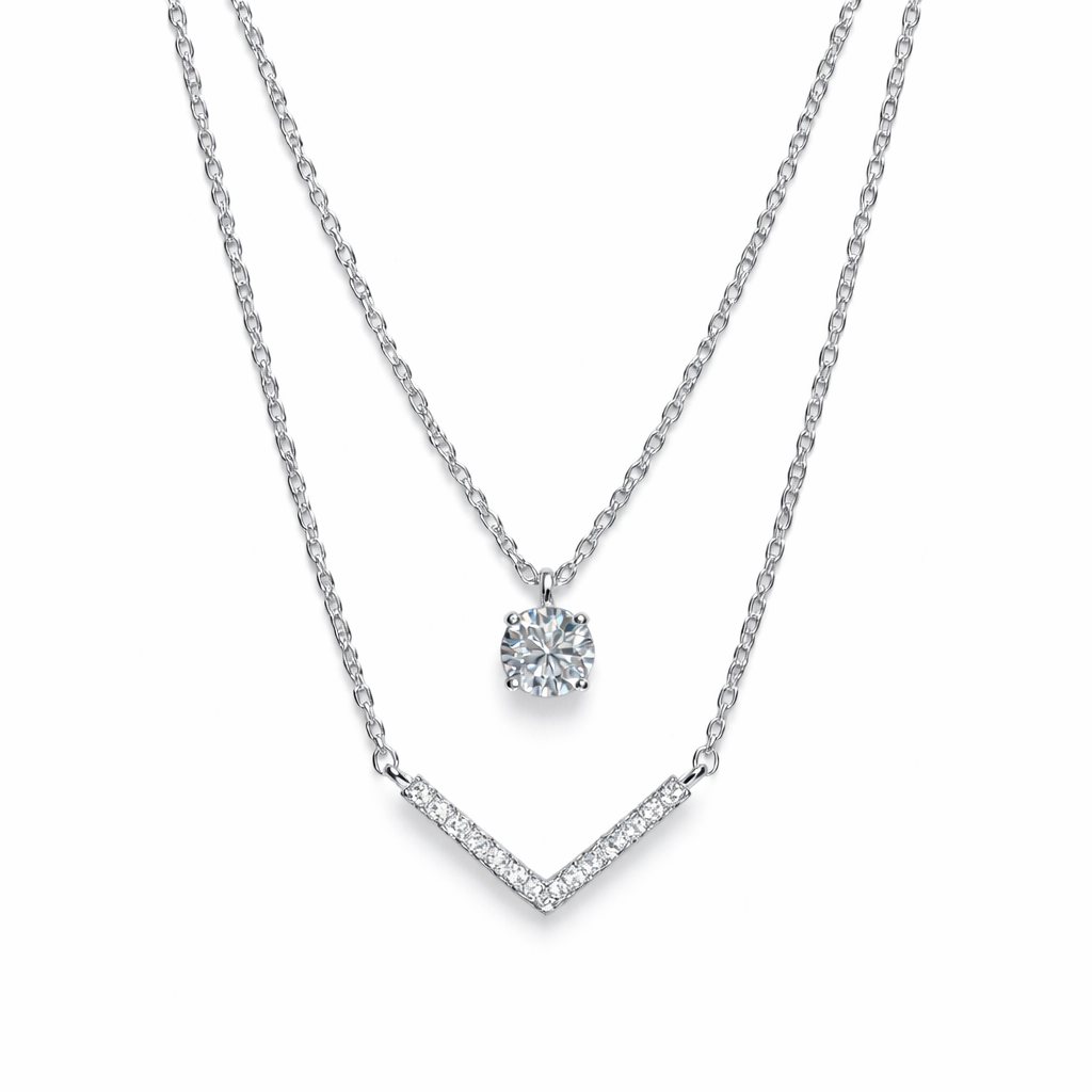 XL59 1CT Sterling Silver S925 Moissanite Diamond Necklace 50%offamazon