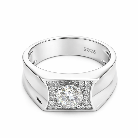 ER03 1CT Sterling Silver S925 Moissanite Diamond Rings