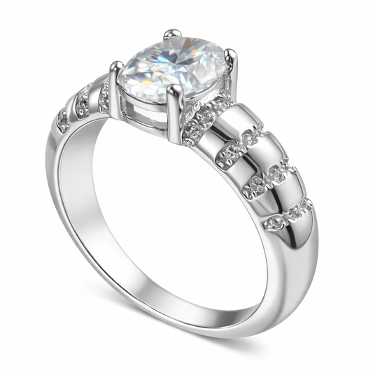 ER02 1CT Sterling Silver S925 Moissanite Diamond Earrings