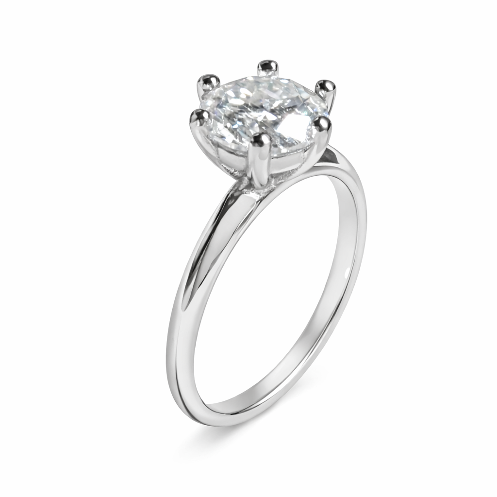 ER02 1CT Sterling Silver S925 Moissanite Diamond Earrings