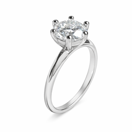 ER02 1CT Sterling Silver S925 Moissanite Diamond Earrings