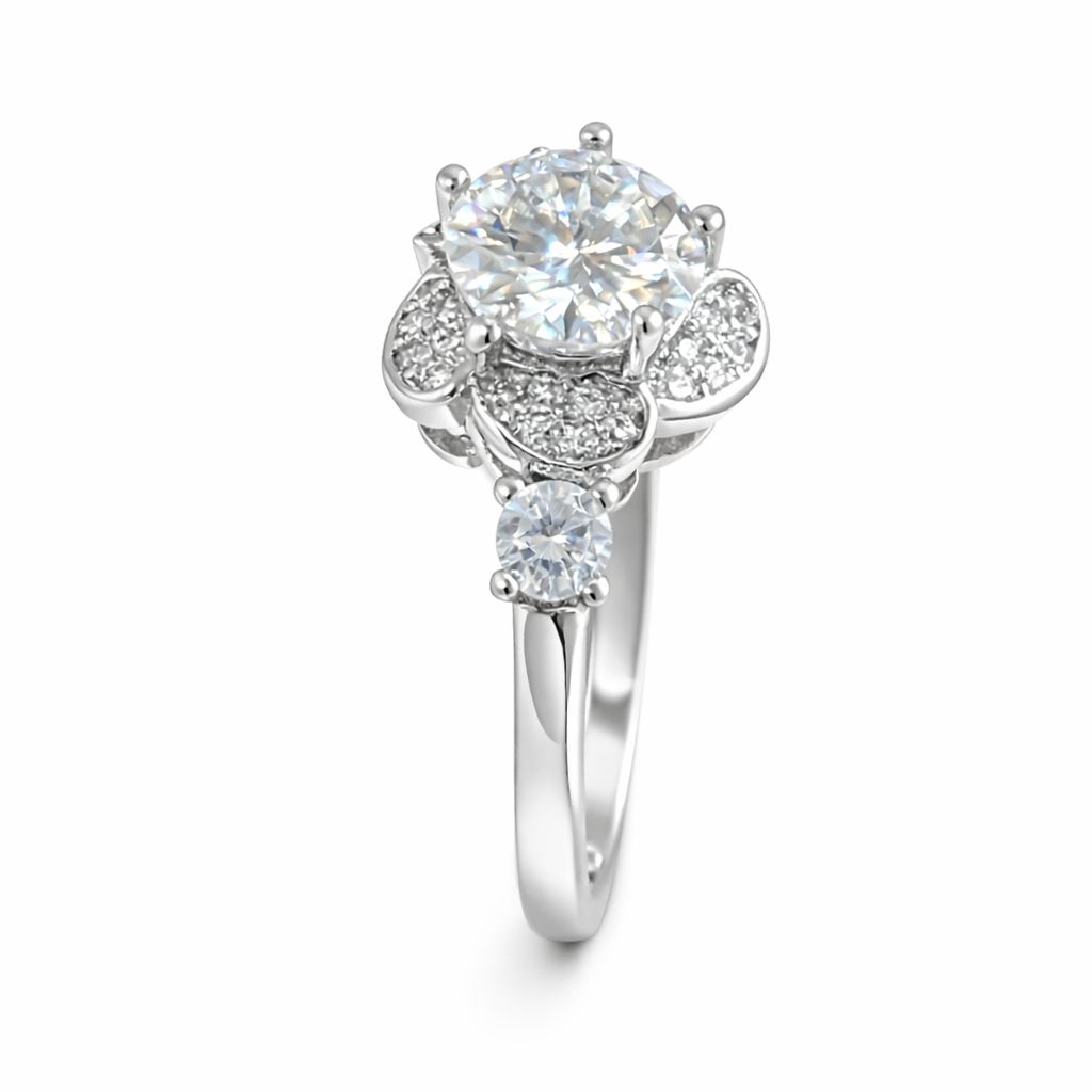 ER02 1CT Sterling Silver S925 Moissanite Diamond Earrings