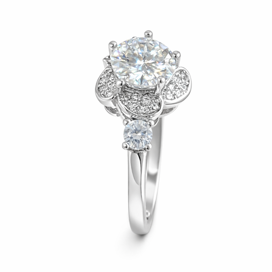 ER02 1CT Sterling Silver S925 Moissanite Diamond Earrings