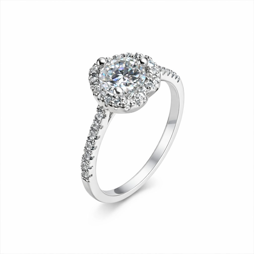 ER02 1CT Sterling Silver S925 Moissanite Diamond Earrings