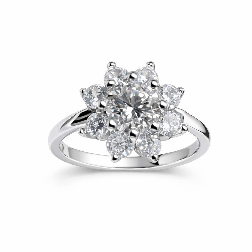 ER02 1CT Sterling Silver S925 Moissanite Diamond Earrings