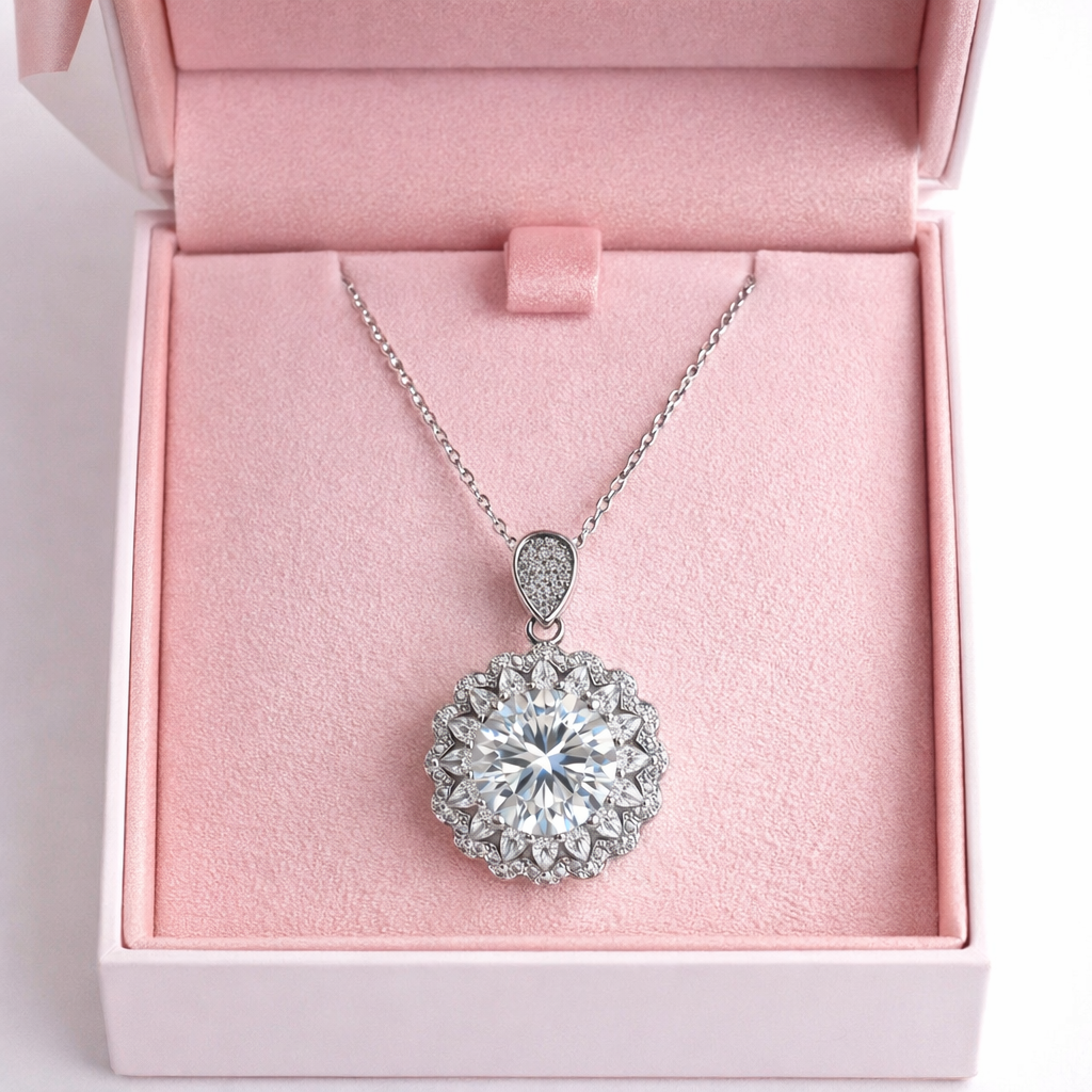 XL58 5CT Sterling Silver S925 Moissanite Diamond 50%offamazon