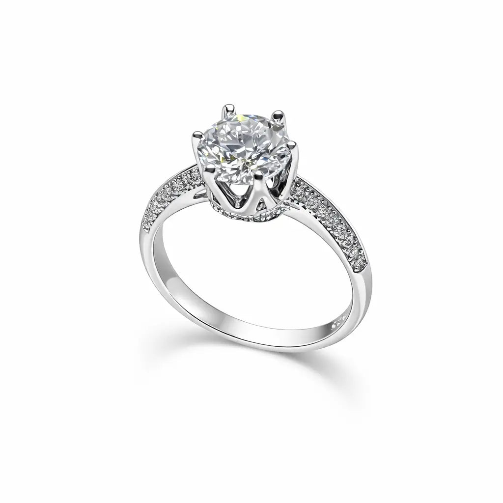 JZ48 1CT Sterling Silver S925 Moissanite Diamond 50%offamazon
