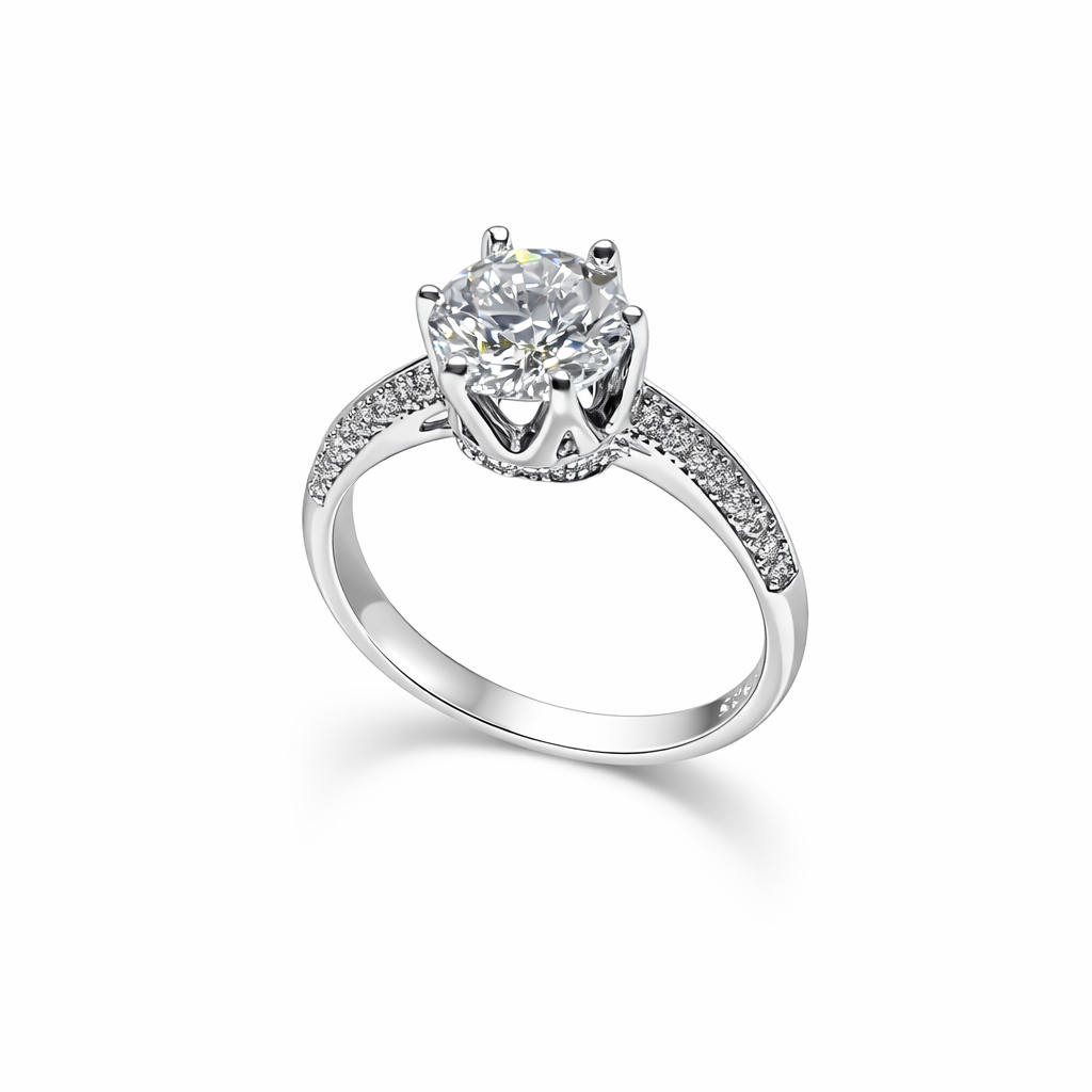 ER02 1CT Sterling Silver S925 Moissanite Diamond Earrings