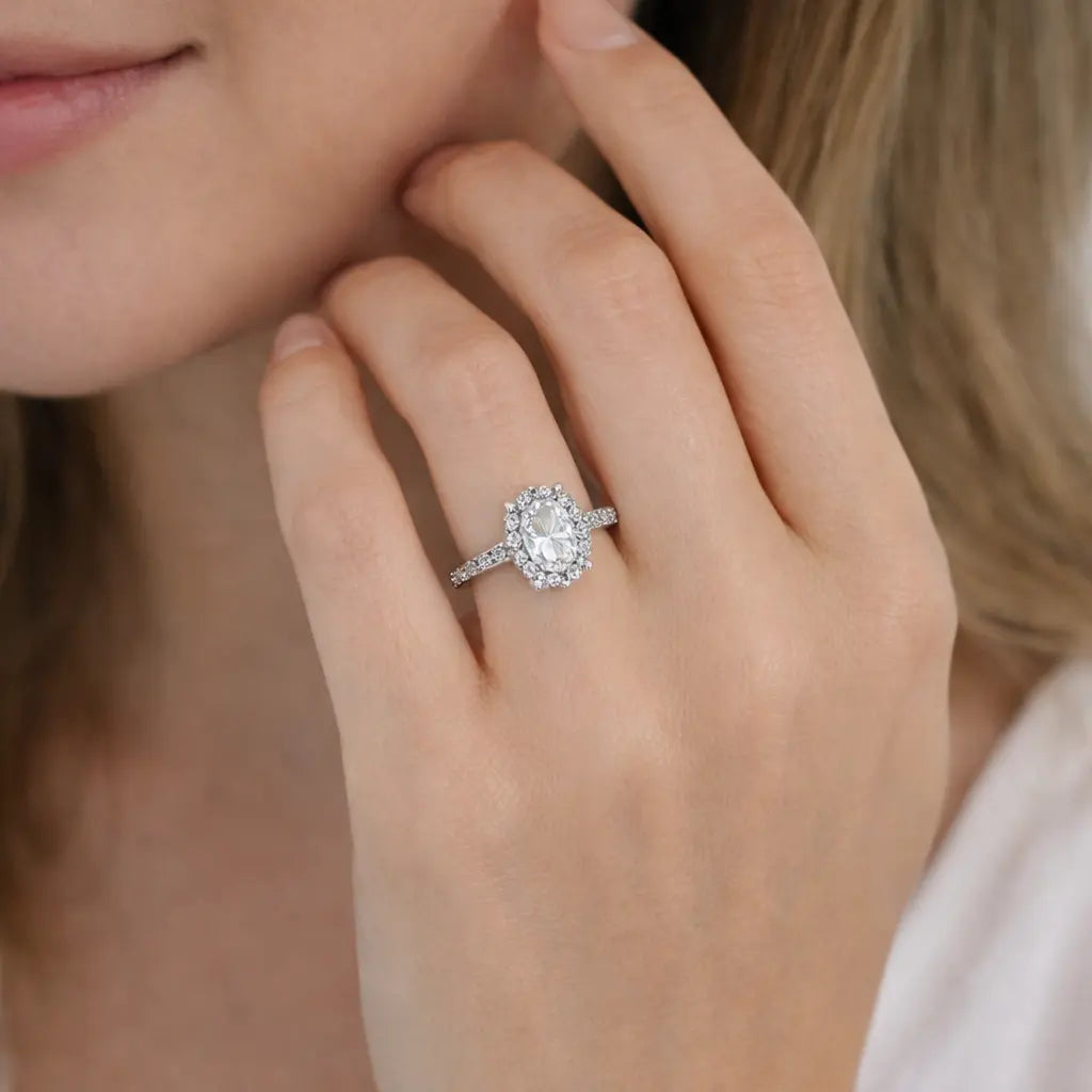 JZ37 1.5CT Sterling Silver S925 Moissanite Diamond 50%offamazon