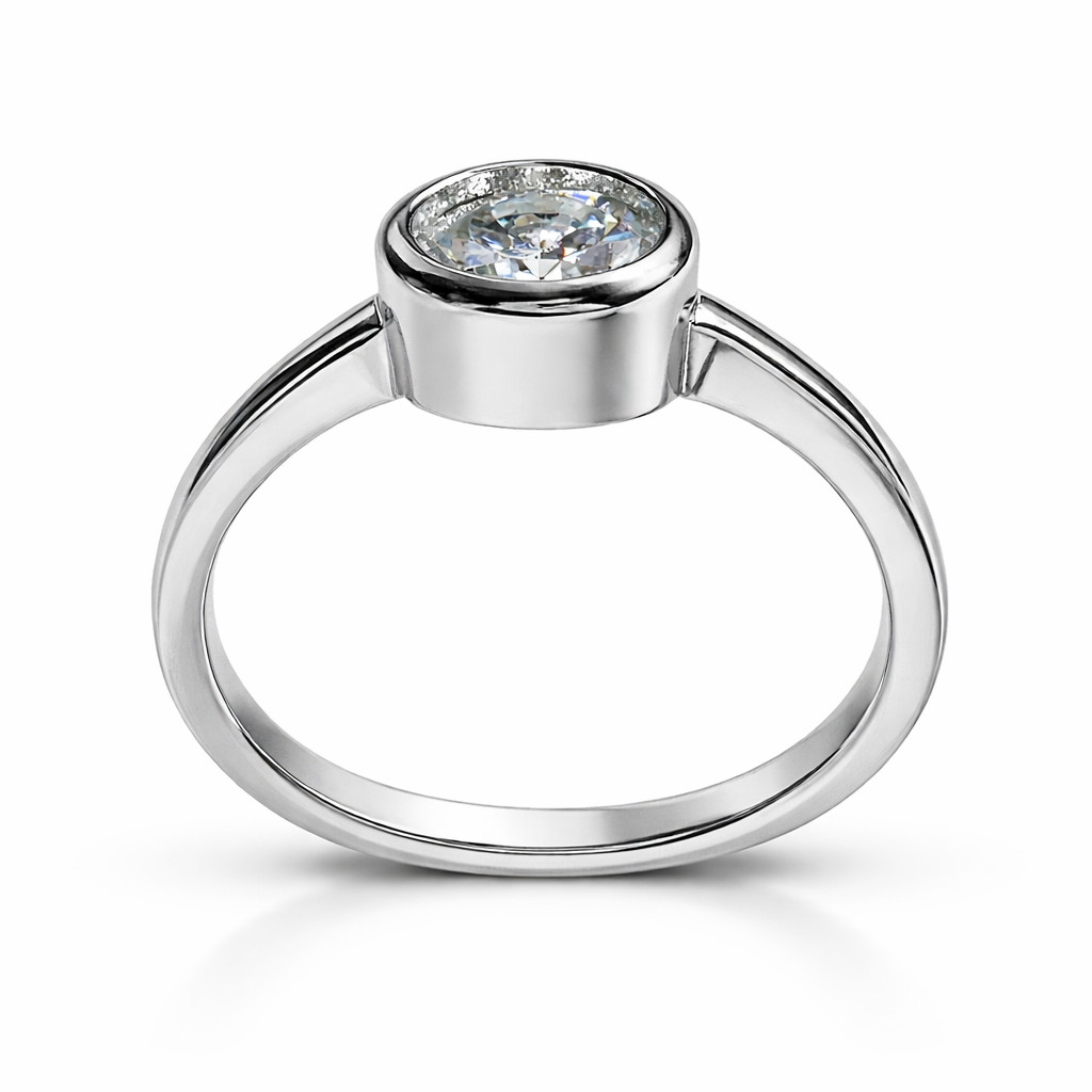 JZ27 1 CT Sterling Silver S925 Moissanite Diamond