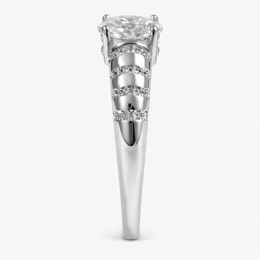 ER02 1CT Sterling Silver S925 Moissanite Diamond Earrings