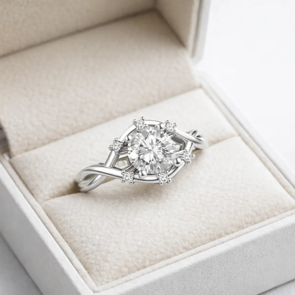 JZ39 1.5CT Sterling Silver S925 Moissanite Diamond 50%offamazon