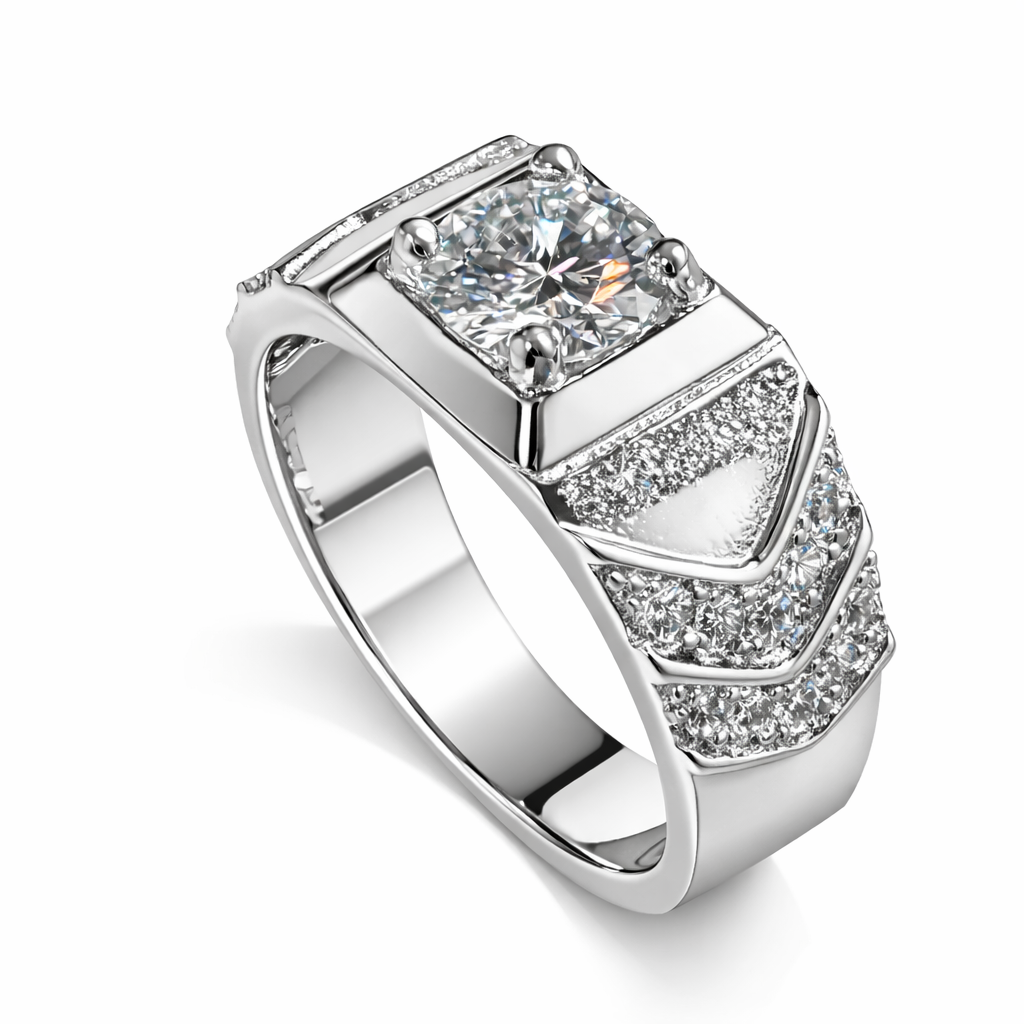 JZ30 1 CT Sterling Silver S925 Moissanite Diamond