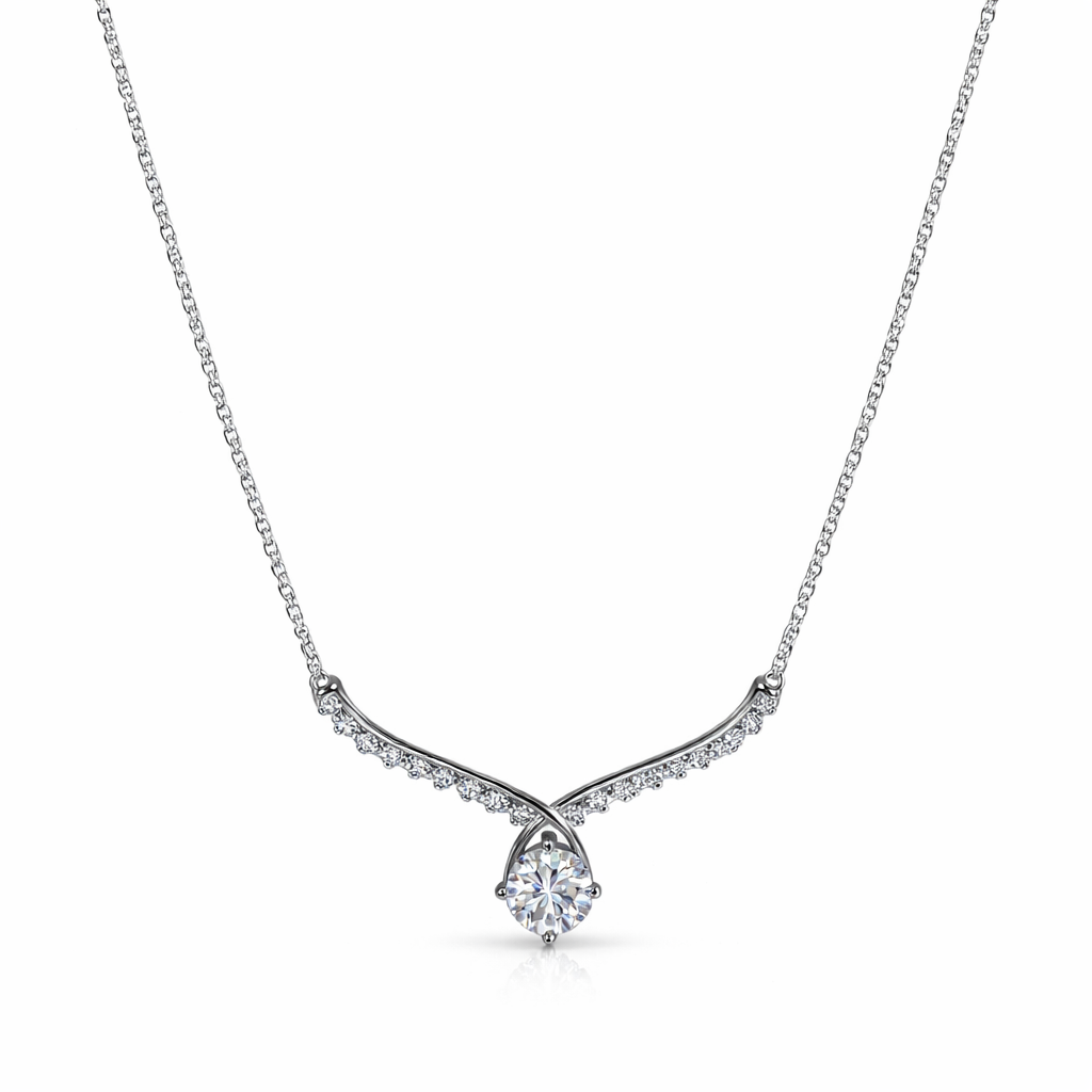 XL50 1 CT Sterling Silver S925 Moissanite Diamond Necklace