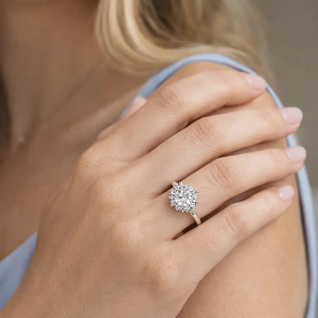 JZ21 1CT Sterling Silver S925 Moissanite Diamond 50%offamazon