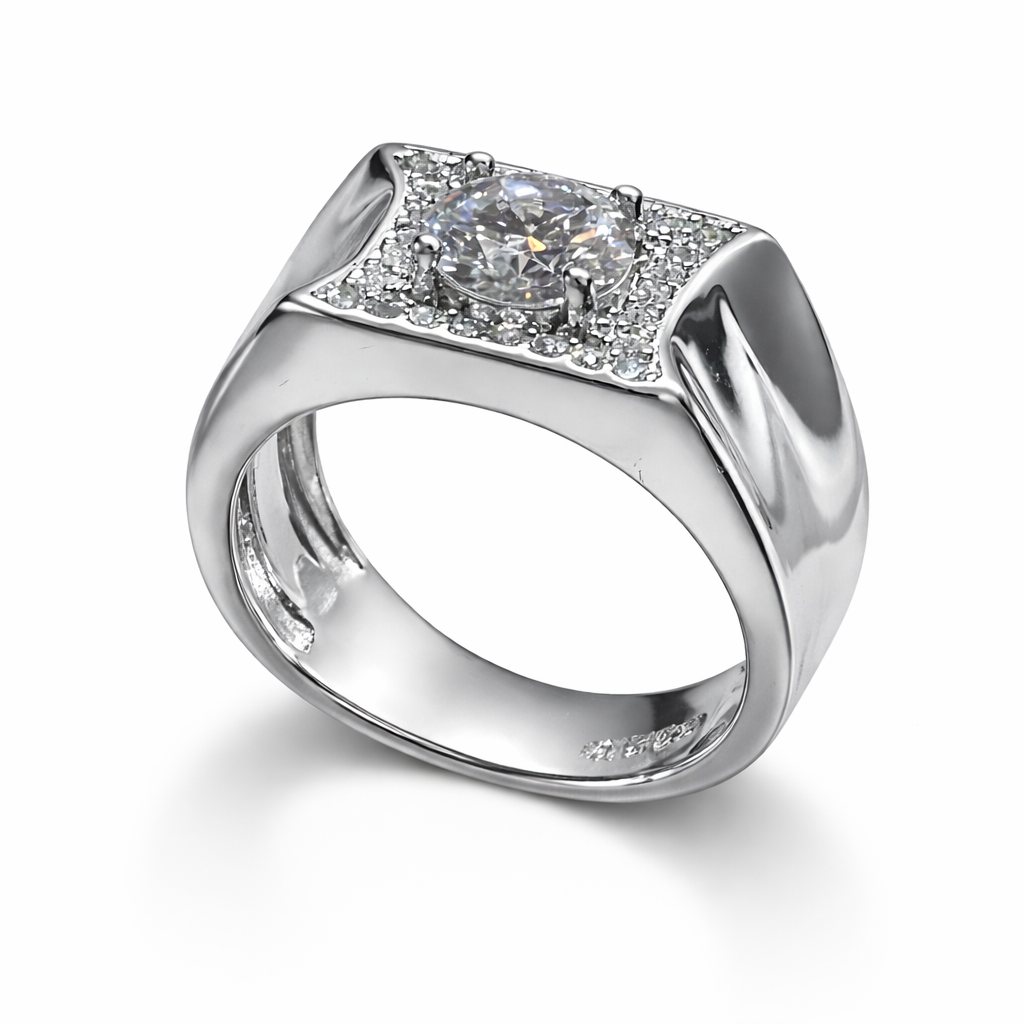 ER03 1CT Sterling Silver S925 Moissanite Diamond Rings