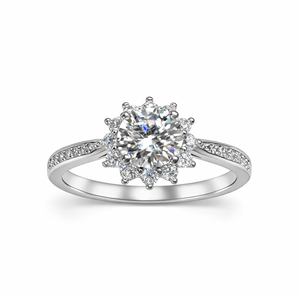ER02 1CT Sterling Silver S925 Moissanite Diamond Earrings