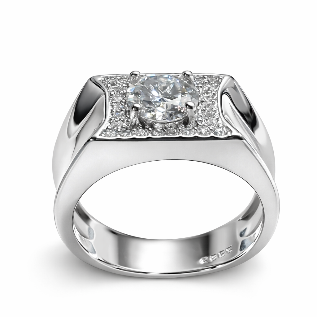 ER03 1CT Sterling Silver S925 Moissanite Diamond Rings
